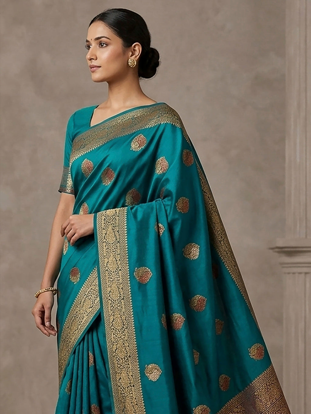 Blue Woven Design Dola Silk Saree