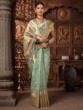 Pista Woven Design Dola Silk Saree