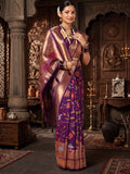 Purple Woven Design Dola Silk Saree