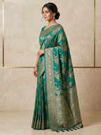 Bottle Green Woven Design Dola Silk Saree