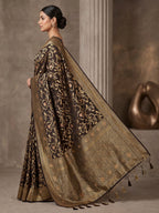 Black Woven Design Dola Silk Saree