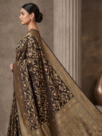 Black Woven Design Dola Silk Saree