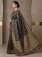 Navy Blue Woven Design Dola Silk Saree