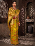Olive Woven Design Dola Silk Saree
