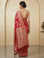 Red Woven Design Dola Silk Saree