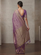 Lavender Woven Design Dola Silk Saree