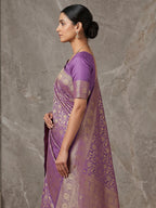 Lavender Woven Design Dola Silk Saree