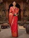 Rani Pink Woven Design Dola Silk Saree