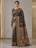 Black Woven Design Dola Silk Saree