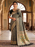 Black Woven Design Art Silk Kanjivaram Saree