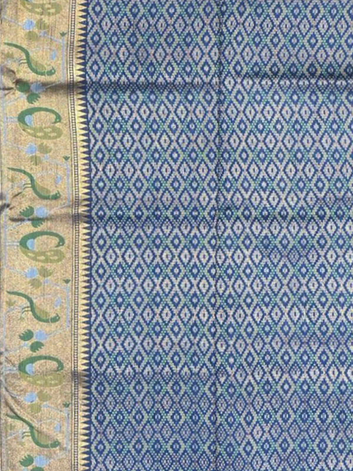 Lake Blue Woven Design Art Silk Kanjivaram Saree
