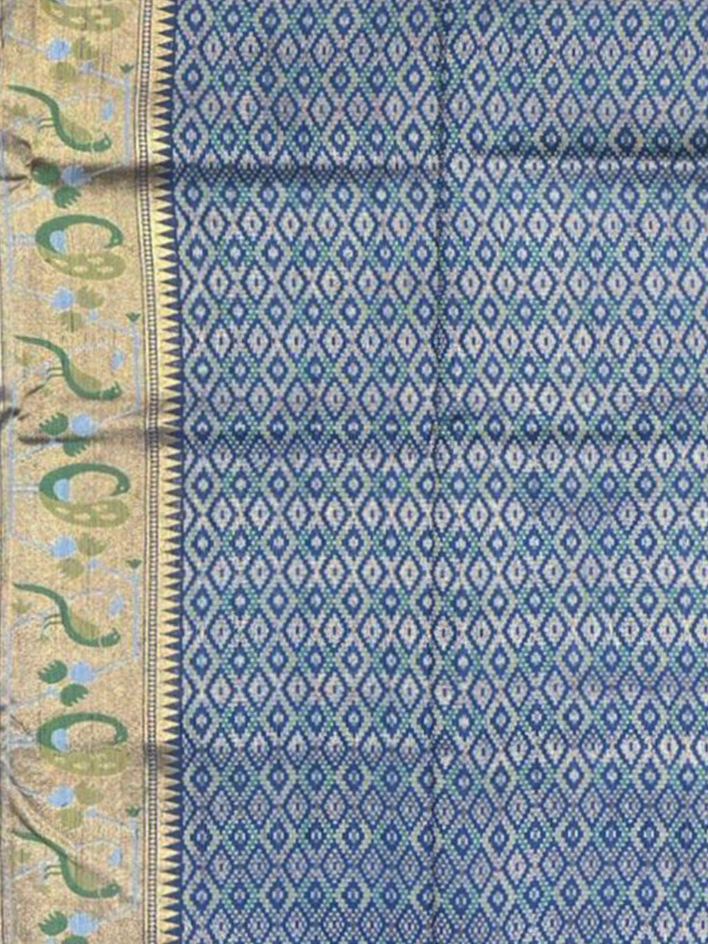 Lake Blue Woven Design Art Silk Kanjivaram Saree