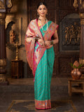 Rama Green Rani Woven Design Dola Silk Saree