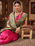 Rani Dark Green Woven Design Dola Silk Saree