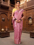Lavender Woven Design Dola Silk Saree