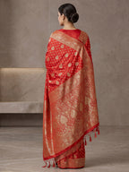 Red Woven Design Dola Silk Saree