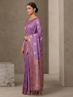 Lavender Woven Design Dola Silk Saree