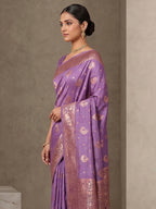 Lavender Woven Design Dola Silk Saree