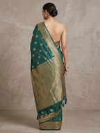 Bottle Green Woven Design Dola Silk Saree
