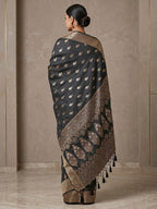 Black Woven Design Dola Silk Saree