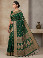 Green Woven Design Dola Silk Saree