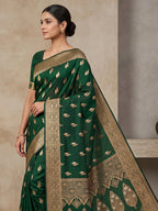 Green Woven Design Dola Silk Saree