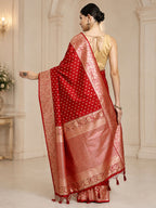 Red Woven Design Dola Silk Saree