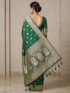 Green Woven Design Dola Silk Saree