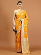 Mustard Woven Design Dola Silk Saree