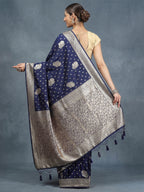 Navy Woven Design Dola Silk Saree