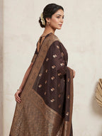 Black Woven Design Dola Silk Saree