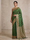 Green Woven Design Dola Silk Saree
