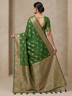 Green Woven Design Dola Silk Saree