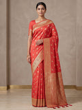Red Woven Design Dola Silk Saree