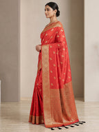 Red Woven Design Dola Silk Saree