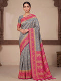 Grey Woven Design Art Silk Kanjivaram Saree