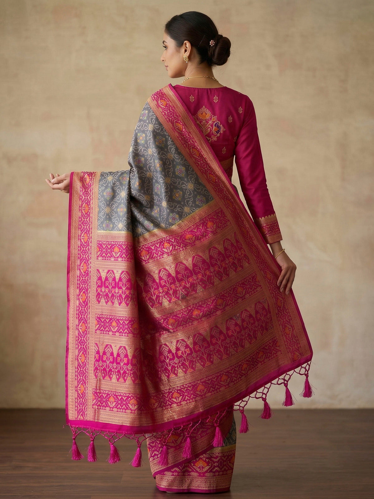 Grey Woven Design Art Silk Kanjivaram Saree