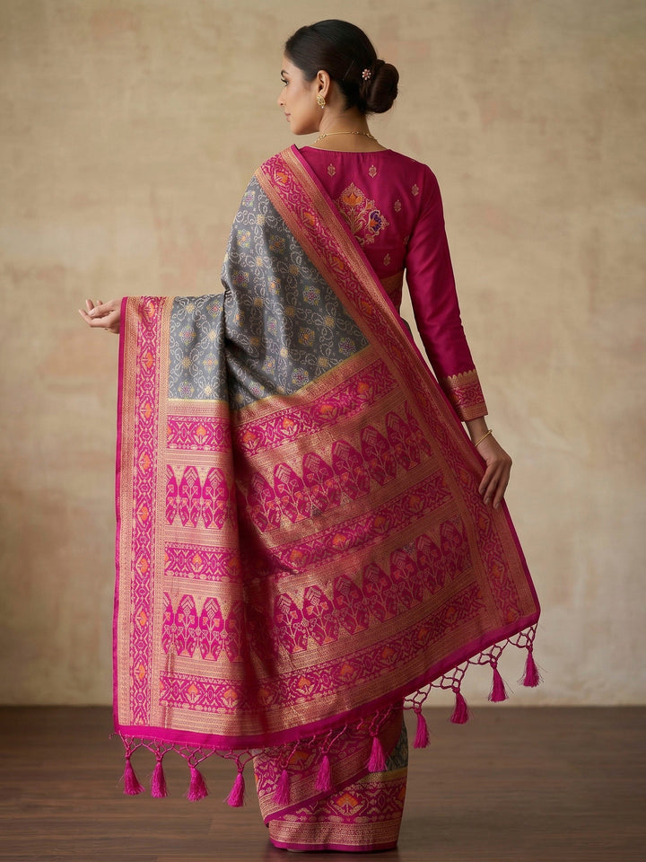 Grey Woven Design Art Silk Kanjivaram Saree