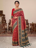 Red Woven Design Art Silk Kanjivaram Saree