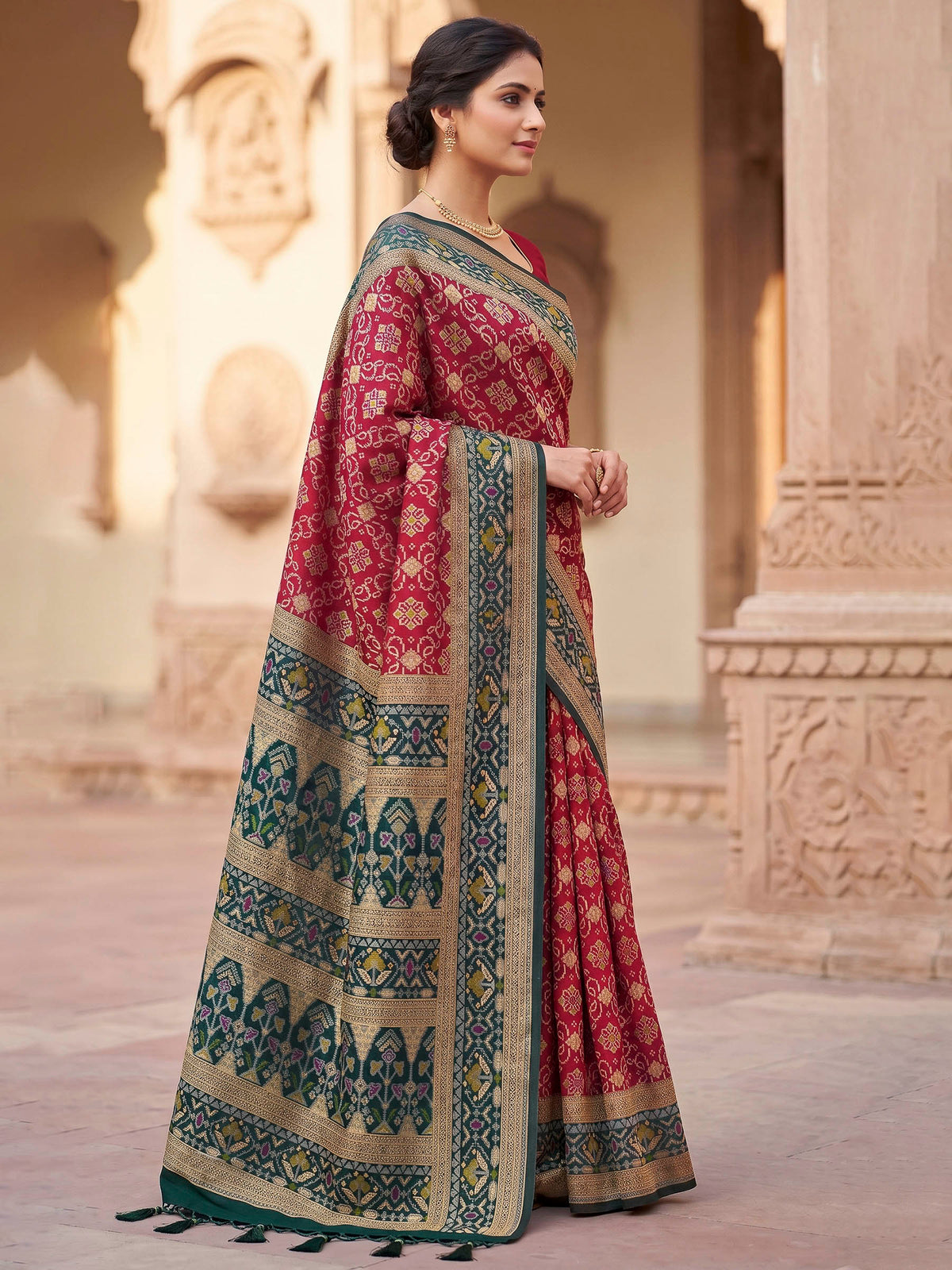 Red Woven Design Art Silk Kanjivaram Saree