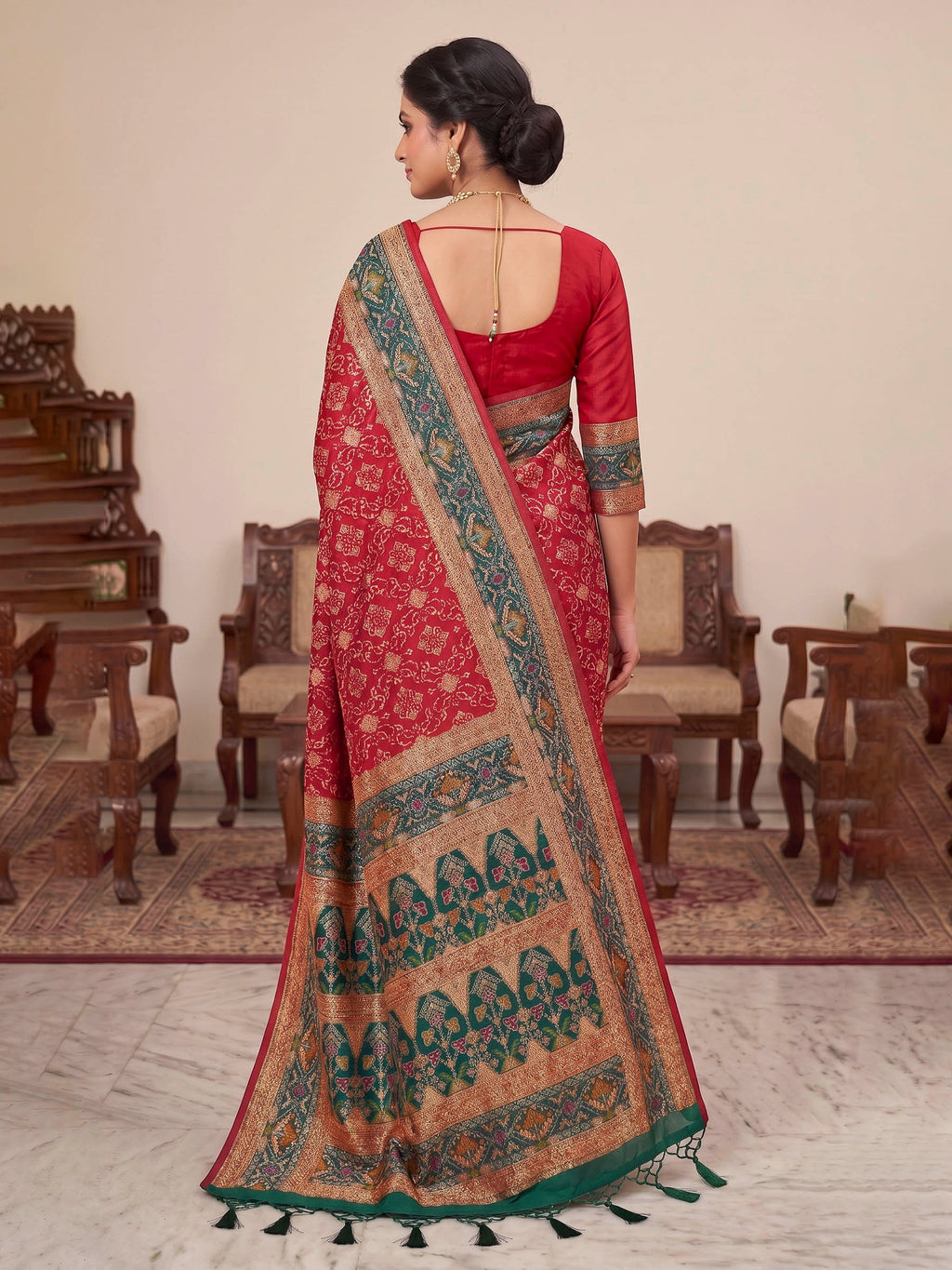 Red Woven Design Art Silk Kanjivaram Saree