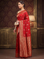 Red Woven Design Dola Silk Saree