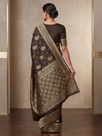 Black Woven Design Dola Silk Saree