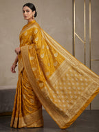 Mustard Woven Design Dola Silk Saree