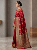 Red Woven Design Dola Silk Saree