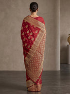 Red Woven Design Dola Silk Saree