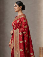 Red Woven Design Dola Silk Saree