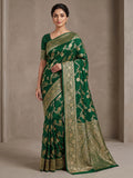 Green Woven Design Dola Silk Saree