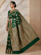 Green Woven Design Dola Silk Saree