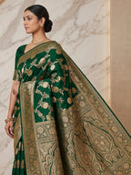 Green Woven Design Dola Silk Saree